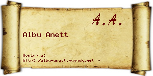 Albu Anett névjegykártya